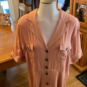 I. Crew Cuffed sleeve maxi dress, fully lined and buttoned